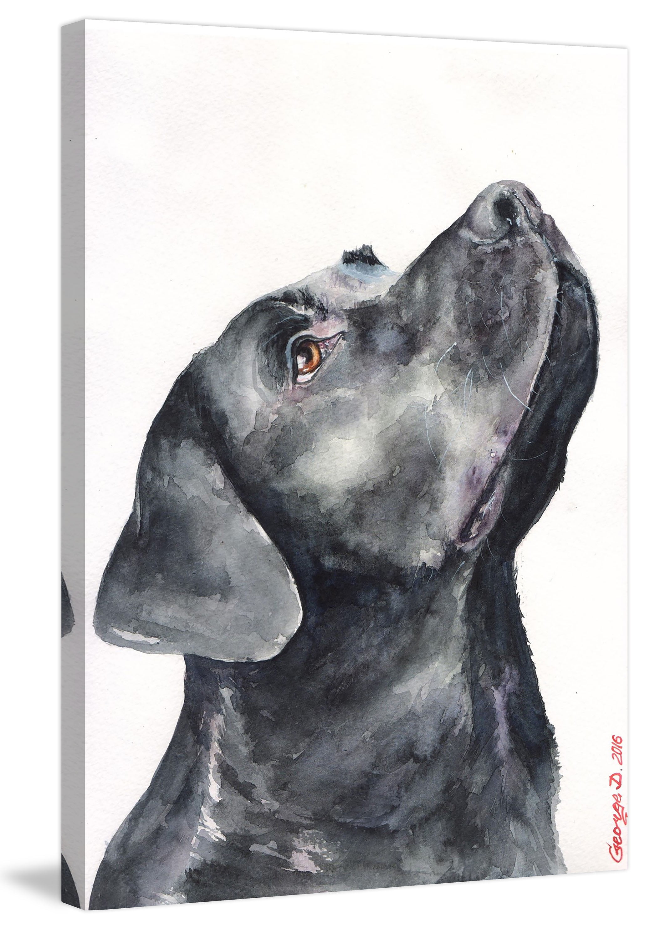 Home & Living Home Décor Paintings Labrador and Horses Framed Oil