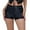 Black #18, variant on WULMLEO Women's Metallic Rave Booty Shorts Shiny High Waisted Bottoms for Dance Festival Complexion S