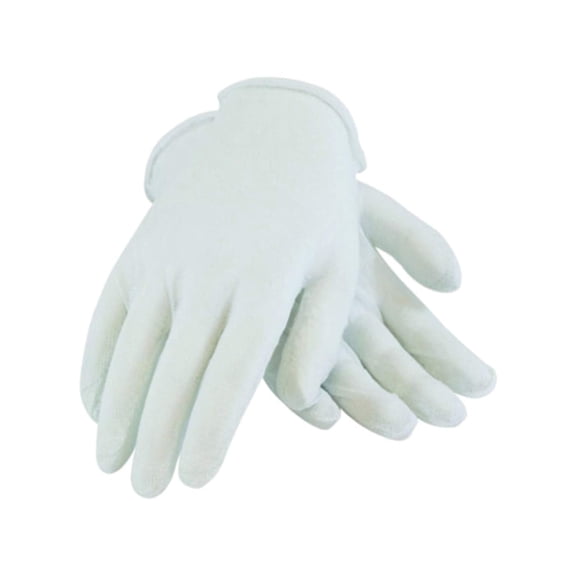 PIP CleanTeam 97-520J Medium Weight Men's Premium Inspection Gloves, One Size Fits All, White, Two-Piece