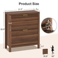 thumbnail image 3 of Shoe Cabinet Storage for Entryway, Fluted Shoe Cabinet with 2 Flip Drawers, Hidden Shoe Rack Tall Freestanding Shoe Organizer with Legs for Hallway, Walnut, 3 of 9