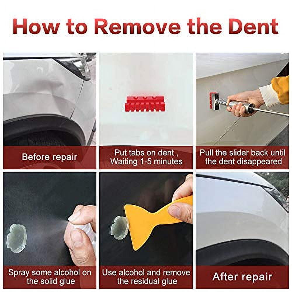 Dent Puller - 20pcs Dent Remover with T bar Dent Puller and Upgraded Dent  Puller Tabs for Car Dent Repair and Metal Surface Dent Removal