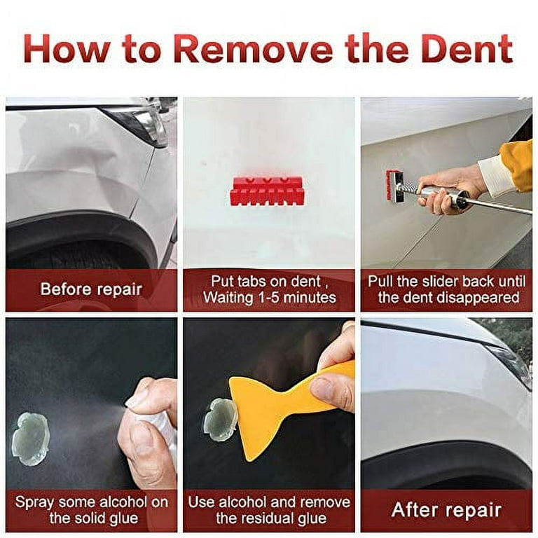 Manelord Dent Puller - Dent Remover with T Bar Dent Puller and Upgraded Dent Puller Tabs for Car Dent Repair and Metal Surface Dent Removal