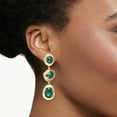 thumbnail image 2 of Ross-Simons 17.90 ct. t.w. Emerald Station Drop Earrings in 18kt Gold Over Sterling, Women's, Adult, 2 of 5