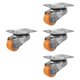 thumbnail image 3 of 4 piezas Mini ruedas giratorias para muebles Ruedas lineales Juego de ruedas pequeñas de goma bajas Naranja, 3 of 9