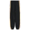 thumbnail image 4 of ranrann Kids Boys Tear Away Basketball Pants Fashion Sweatpants Side Split Press Button Sports Pants Orange&Purple 140, 4 of 6