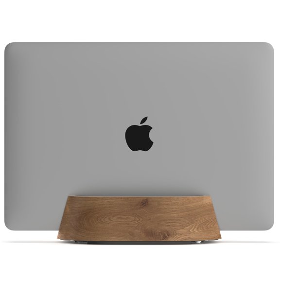 HumanCentric Support Vertical pour Ordinateur Portable en Bois de Noyer Noir, Support et Quai Réglables, Support Vertical pour MacBook Pro et Autres Ordinateurs Portables