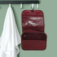 thumbnail image 3 of Unique Bargains 1 Pc Foldable Hanging Large Capacity Makeup Bag Wine Red Oxford Cloth, 3 of 5