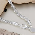 thumbnail image 5 of Clearance!Sterling Silver Bracelet Plated Twist-linked Bracelet Chain Cuff Bangle Lady Hand Accessories, 5 of 5