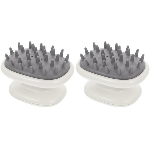 2 PCS Head Scrubber for Washing Hair Dandruff Shampoo Man White