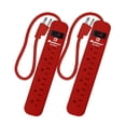 thumbnail image 1 of 2 Multicontactos supresor de picos Koblenz 6 contactos Rojo, 1 of 6