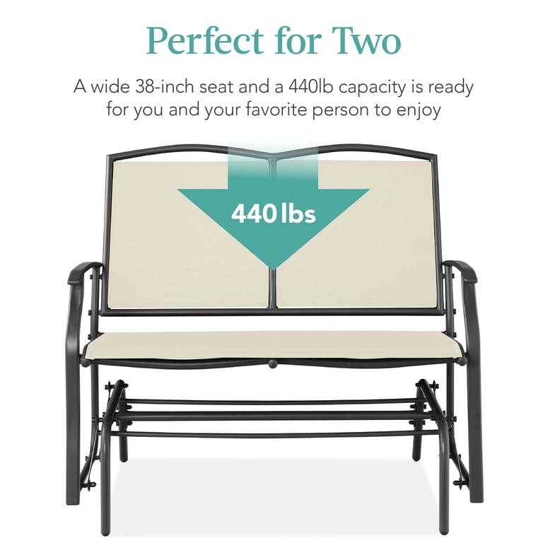 Best Choice Products 2-Person Swing Glider, Steel Loveseat photo 4
