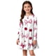 thumbnail image 1 of Vestido de manga larga con cuello redondo para niñas, vestido elástico de manga larga, corte A, estilo patinador con volantes, vestido de recital escolar, vestido de manga larga con cuello redondo par, 1 of 5
