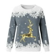 thumbnail image 3 of SonxaHe Big Girl's Sweatshirt Christmas Reindeer Print Long Sleeve Top Party Loose Comfy Soft Autumn Winter Sweatshirts Gray,Sized 7-8, 3 of 3