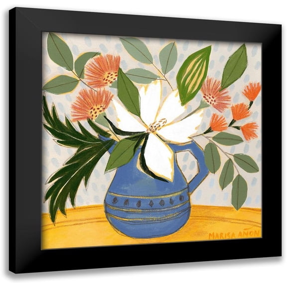 Anon, Marisa 20x20 Black Modern Framed Museum Art Print Titled - April Florals 11