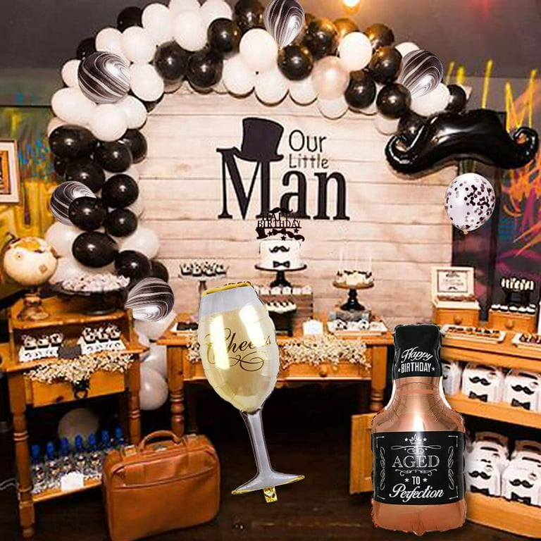 Black and White Birthday Party DecorationsHappy Birthday Decorations for  Men