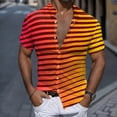 thumbnail image 2 of BOBOGOJP Button-Up Shirt for Men Button Down Short Sleeve Printed Shirts,Orange L, 2 of 4