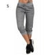 thumbnail image 4 of Qarigey Pantalones de mujer Pantalones recortados con cordón Cintura elástica informal Ropa deportiva Prendas para la parte inferior del cuerpo Gris S Qarigey AP002218-01, 4 of 6