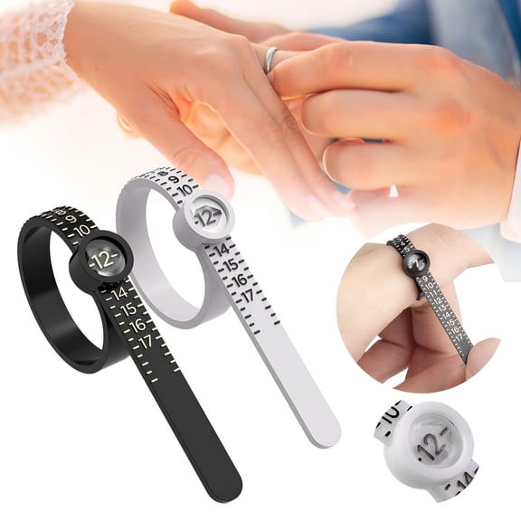 DESIGNICE 2026 New 2Pc Ring Sizer Measuring Tool Reusable Finger Size Gauge Jewelry Sizing Tool 1-17 Usa Rings Size