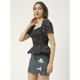 thumbnail image 3 of Moomaya Women Printed Cotton Short Sleeves Crop Top, Smocked Casual Peplum Top, 3 of 8