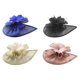 thumbnail image 1 of Juego de 4 tocados de malla para mujer, con flores y plumas, estilo vintage, para cóctel o fiesta de té. Azul Negro Beige Rosa, 1 of 9