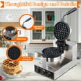 thumbnail image 4 of 360° Rotating Electric Waffle Making Machine | 50-250℃ Non-Stick Flip Waffle Iron Waffle Maker Time Control Temperature Adjustable, 110V 1200W, 4 of 7