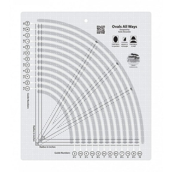 Creative Grids Quilt Ruler Ovals All Ways