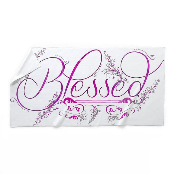 CafePress - Blessed Fuchsia Flourish - Large Beach Towel, Soft 30"x60" Towel with Unique Design