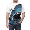 thumbnail image 5 of 3d Creature Shark Can Swallow Be Careful Unisex AOP Cut & Sew Tee, 5 of 7