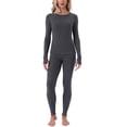 thumbnail image 1 of Conjuntos de ropa interior térmica para mujer INSPIRE CHIC con agujeros para los pulgares, manga larga y leggings, pijama de capa base para el frío de invierno, 2XL gris, 1 of 6