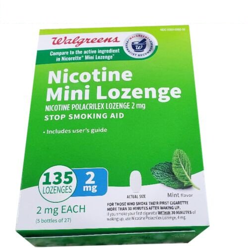 Walgreen Nicotine Mini lozenge 135 Mint 2mg Mint Flavor