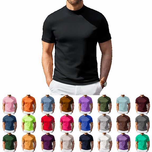 OIOLOYJM Mens T Shirts Casual Short-Sleeve Slim Fit Muscle Gym Workout Crewneck Tee Shirts Basic Lightweight Quick Dry Lightweight Workout Tops Black XL