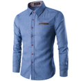 thumbnail image 1 of Honganda Mens Casual Shirt, Button-down Formal Top, Slim Fit Clothes, 1 of 7