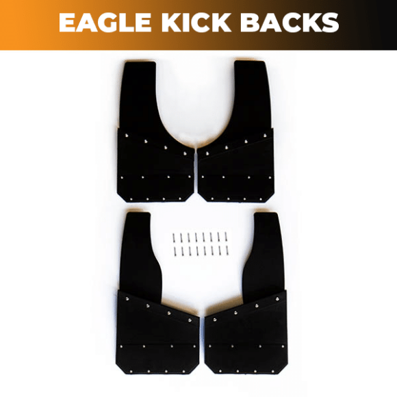Eagle Manufacturing 12″ Kick Back Mud Flaps w/Stainless Bolts (4PC)