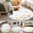 thumbnail image 5 of Round Rug 4Ft Washable Non-Slip, Spring Wildflowers Circle Area Rugs for Living Room Bedroom, Watercolor Rustic Flowers Floral Leaves Indoor Floor Mats Carpet Runner for Home Decor Aesthetic, 5 of 8