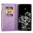 thumbnail image 4 of Galaxy Note 20 Case for Girls Women, Allytech Glitter Bling Kickstand Magnetic Clasp Credit Cards Slots Zipper Pocket Flip Cover Wallet Case for Samsung Galaxy Note 20, Purple, 4 of 10