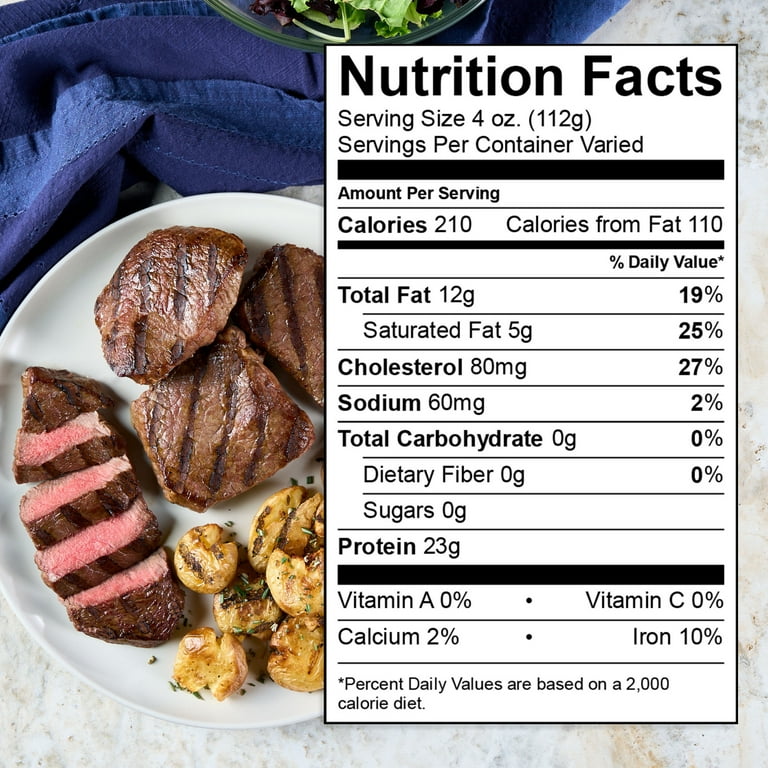 Top Sirloin Beef Steak, 4 or 6 per Tray, Family Pack, Fresh, 1.2 - 2.0 lb