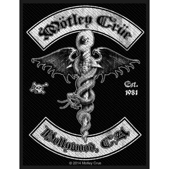 Motley Crue Men's Hollywood Woven Patch Black