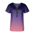 thumbnail image 3 of Pntutb Mujer Verano Manga Cortaｖ-Cuello Cremallera Leopardo Hollow Out Camiseta Blusa tops Pntutb Pntutb-3779, 3 of 4