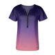 thumbnail image 3 of Puntoco Mujer Verano Manga Cortaｖ-Cuello Cremallera Leopardo Hollow Out Camiseta Blusa tops Puntoco Puntoco-3779, 3 of 4