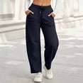 thumbnail image 4 of DYTTDG Women's Straight Leg Sweatpants, Drawstring Elastic High Waist Loose Casual Jogger Pants with Side Pockets for Daily Loungewear, 4 of 8