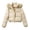 Beige, variant on Winter Jackets for Women Solid Color Quilted Button Long Sleeve Puffer Coat Down Slim Casual Fashion Hooded Fleece Outerwear Black M