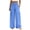 Blue, variant on Palazzo Pants for Women Cotton Linen Wide Leg Lounge Pants Plus Size Elastic High Waisted Work Pants with Pockets Black,M
