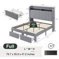 thumbnail image 3 of Amolife Full Size Platform Bed Frame with 2-Tier LED Storage Velvet Wingback Headboard & 2 Storage Drawers, USB & Type-C Charging Ports, Light Grey, 3 of 10