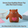 thumbnail image 3 of Brown Bear Squishy Stress Toy with Pink Heart Design and Slow Rising Material, Single Piece, for Relaxation, Squeeze Toy, 3 of 4