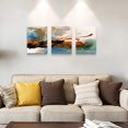 thumbnail image 5 of Wall Art for living room Blue gray Abstract Canvas print Wall Decor Painting 12" x 16" 3 Pieces Framed abstract Watercolor Giclee with Border Ready to Hang Canvas Modern Home Office Decor Works, 5 of 6