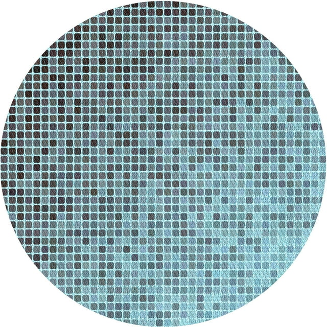 Ahgly Company Tapis Rond Lavable en Machine Intérieur Transitionnel Bleu Ciel, 5 Pieds Rond