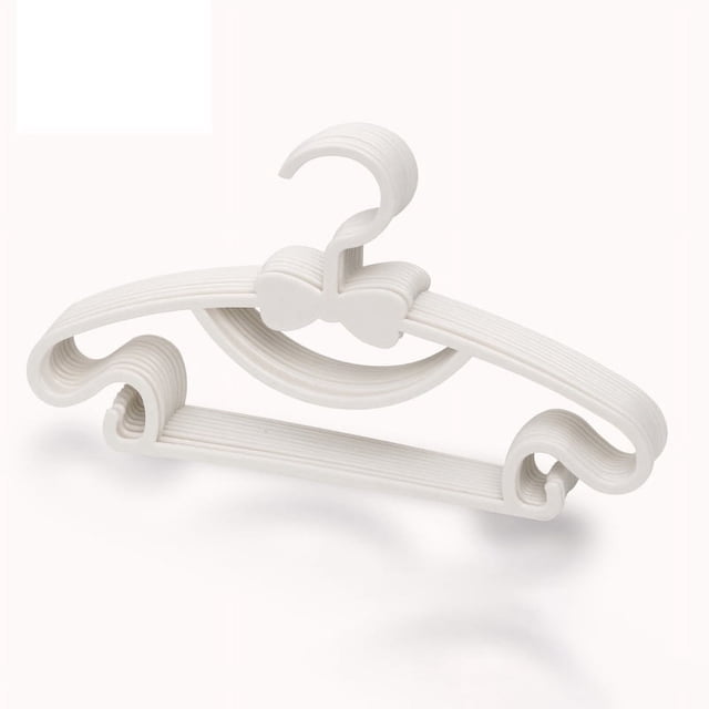 Paquete de 10 perchas de plástico de colores para bebé, extensibles, con ganchos apilables, antideslizantes, para ropa infantil (blanco)
