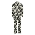 thumbnail image 5 of Womens Halloween Pajamas Theme Full Printed 2 Pc Cute Long Sleeve Pocket Button Down Lapel Shirts Loose Casual Pants Cute Cozy Fall Winter Silk Nightwear Relaxation Loungewear Sets Woman Grey M, 5 of 6