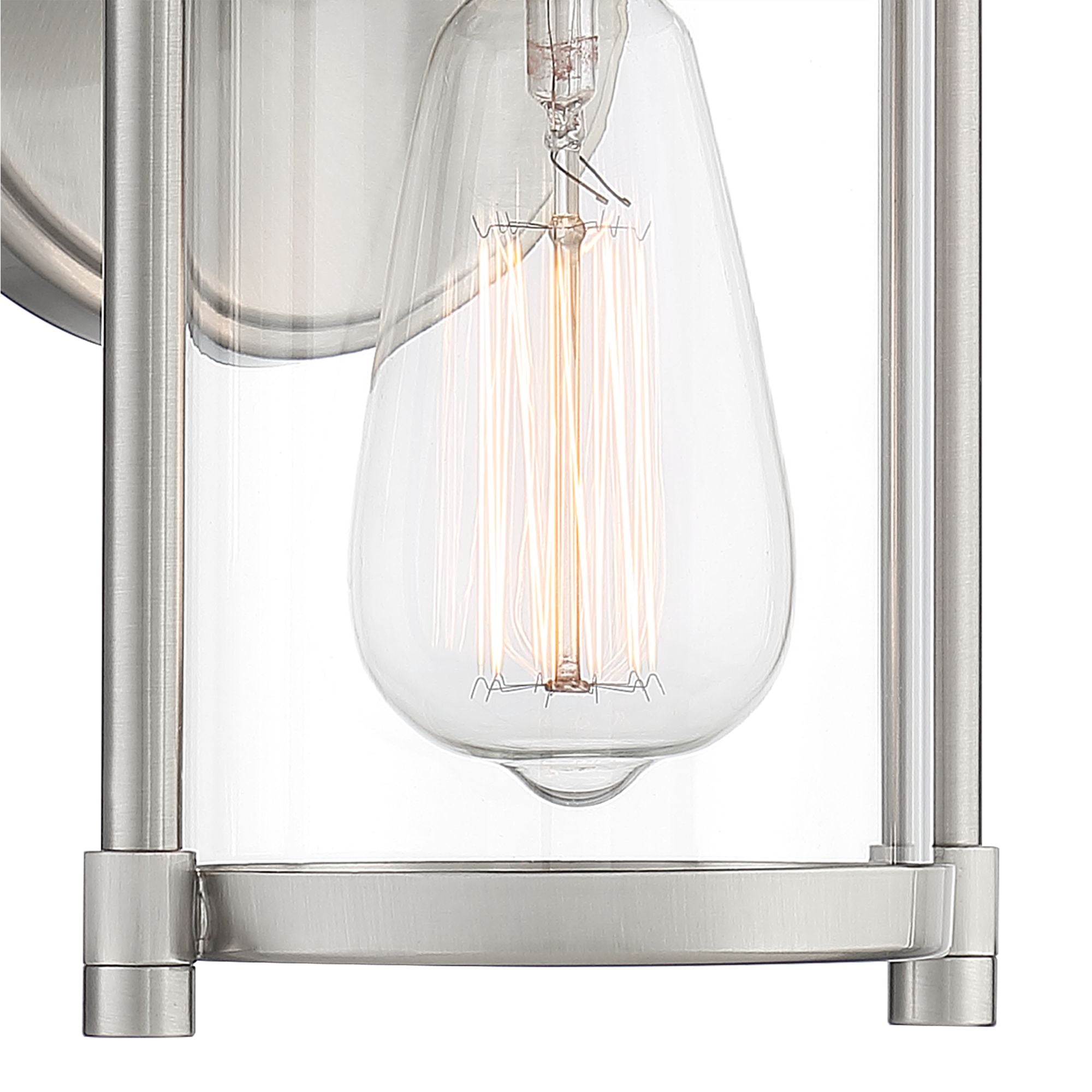 John Timberland Avani Rustic Farmhouse Outdoor Wall Light Fixture Brushed Nickel 10 1/4" Clear Glass for Exterior Barn Deck House Porch Yard Patio