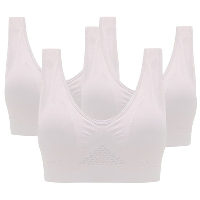 AherBiu 3pc Plus Size Sports Bras for Women High Support Wireless Workout Bras Full Coverage Push up Yoga Running Bralettes